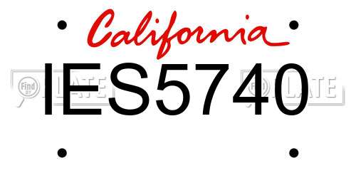 IES5740 California License Plate