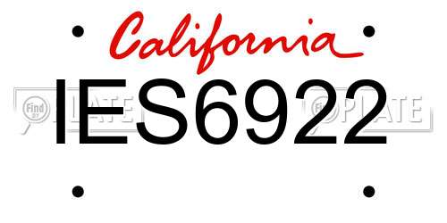 IES6922 California License Plate