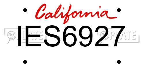 IES6927 California License Plate