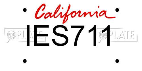 IES711 California License Plate