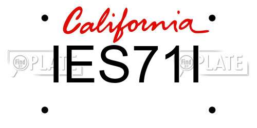 IES71I California License Plate