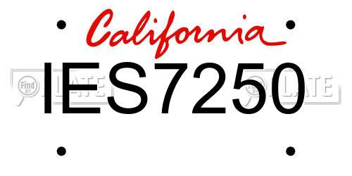 IES7250 California License Plate