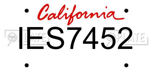 IES7452 California License Plate