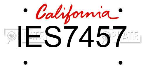 IES7457 California License Plate