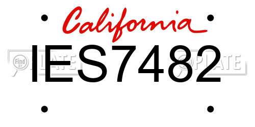 IES7482 California License Plate