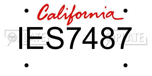 IES7487 California License Plate