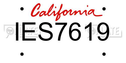 IES7619 California License Plate