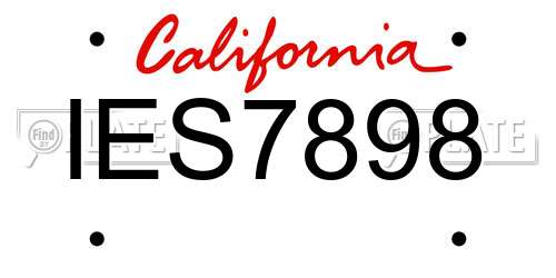 IES7898 California License Plate