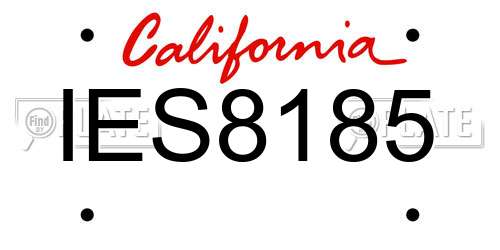 IES8185 California License Plate