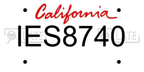 IES8740 California License Plate