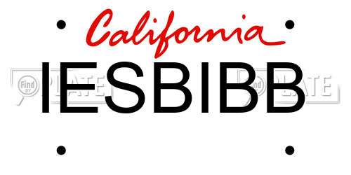 IESBIBB California License Plate