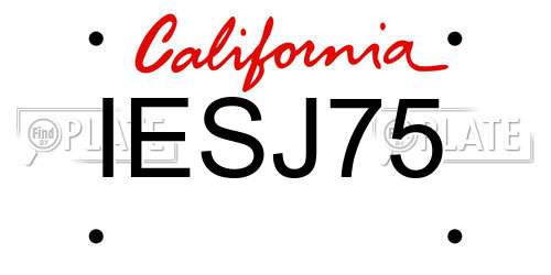 IESJ75 California License Plate