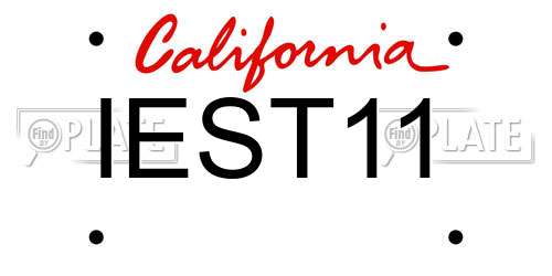IEST11 California License Plate