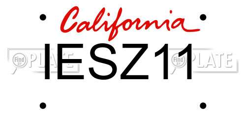 IESZ11 California License Plate