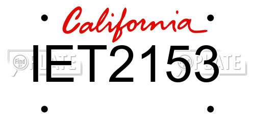 IET2153 California License Plate