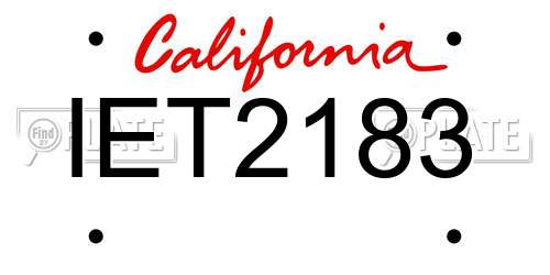 IET2183 California License Plate