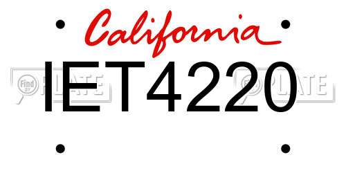 IET4220 California License Plate