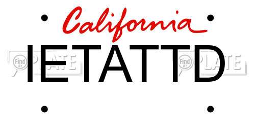 IETATTD California License Plate