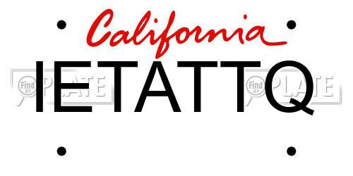 IETATTQ California License Plate