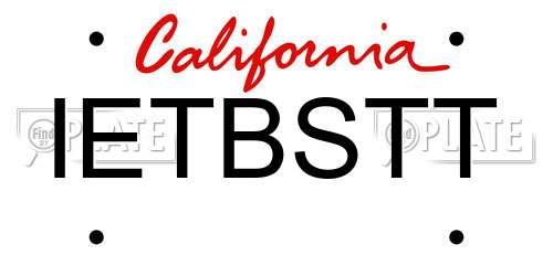 IETBSTT California License Plate