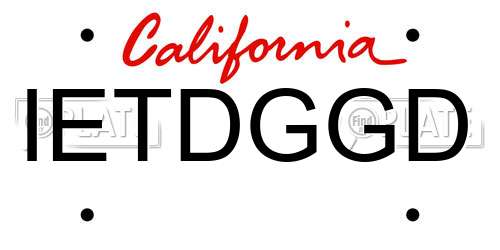 IETDGGD California License Plate