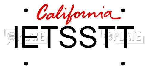 IETSSTT California License Plate