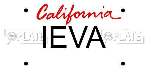 IEVA California License Plate