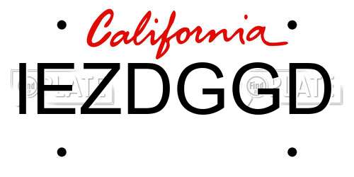 IEZDGGD California License Plate