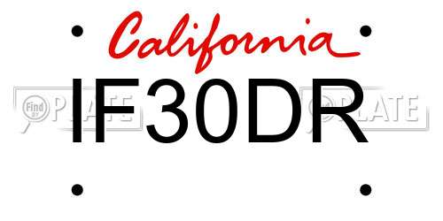 IF30DR California License Plate