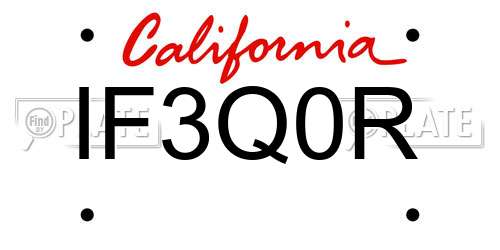 IF3Q0R California License Plate