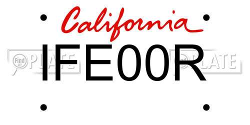 IFE00R California License Plate