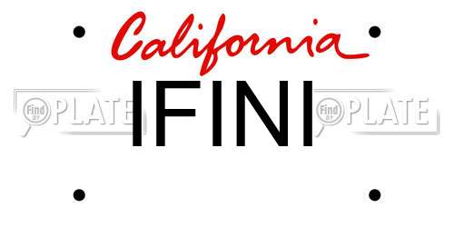 IFINI California License Plate