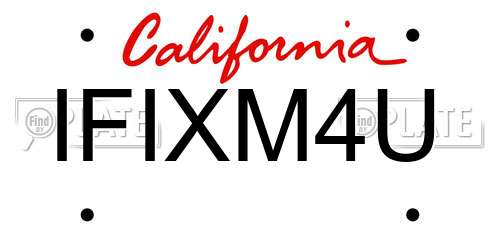 IFIXM4U California License Plate