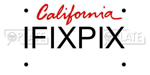IFIXPIX California License Plate