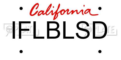 IFLBLSD California License Plate