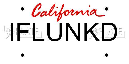 IFLUNKD California License Plate