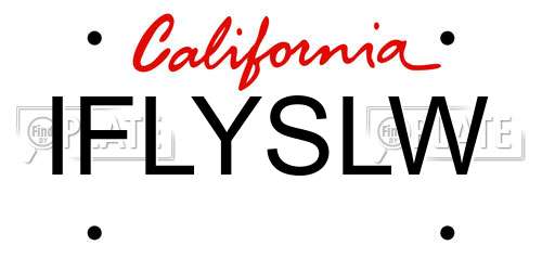 IFLYSLW California License Plate