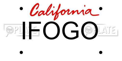 IFOGO California License Plate