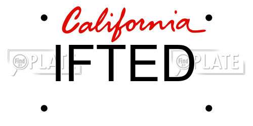 IFTED California License Plate