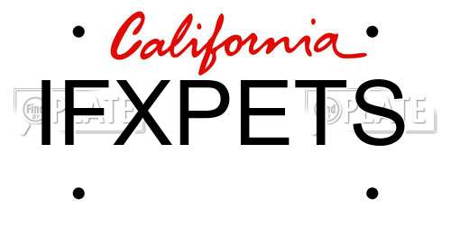 IFXPETS California License Plate