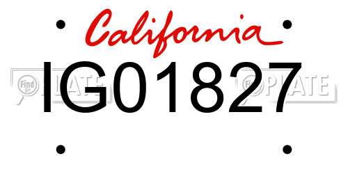IG01827 California License Plate