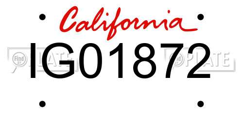 IG01872 California License Plate
