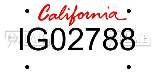 IG02788 California License Plate