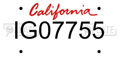 IG07755 California License Plate