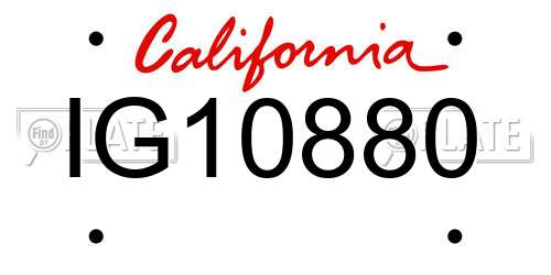 IG10880 California License Plate
