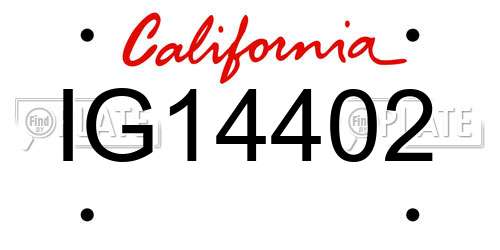 IG14402 California License Plate