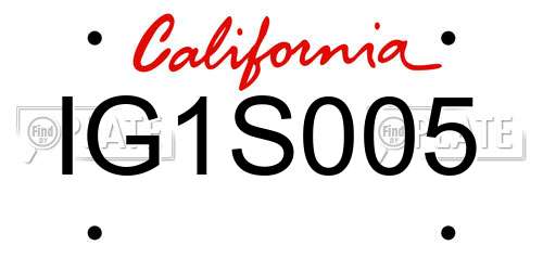 IG1S005 California License Plate