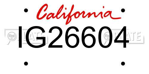IG26604 California License Plate
