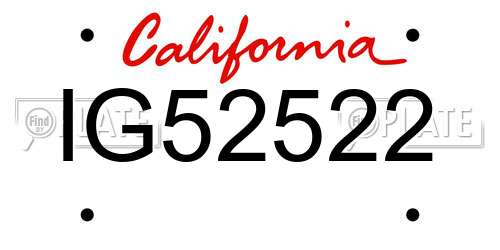 IG52522 California License Plate