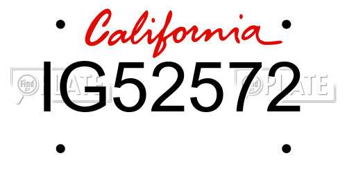 IG52572 California License Plate